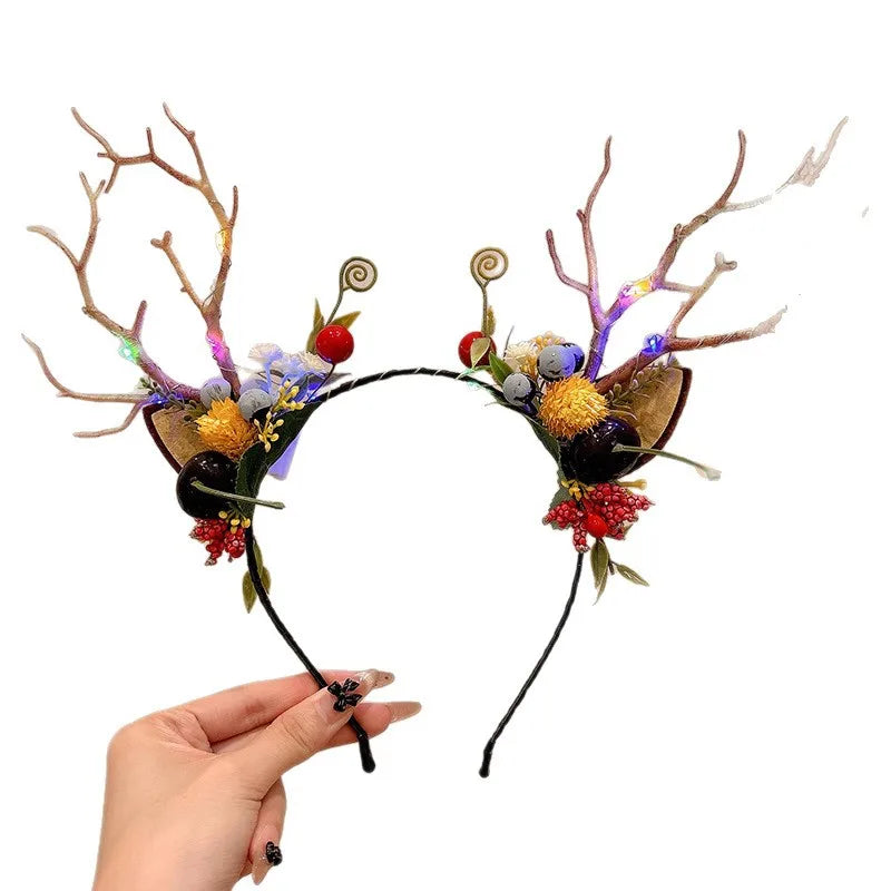 Christmas Luminous Hairpin & Headband – LED Deer Antler Hair Accessories | Xmas Party Gifts & New Year 2026 Decorations