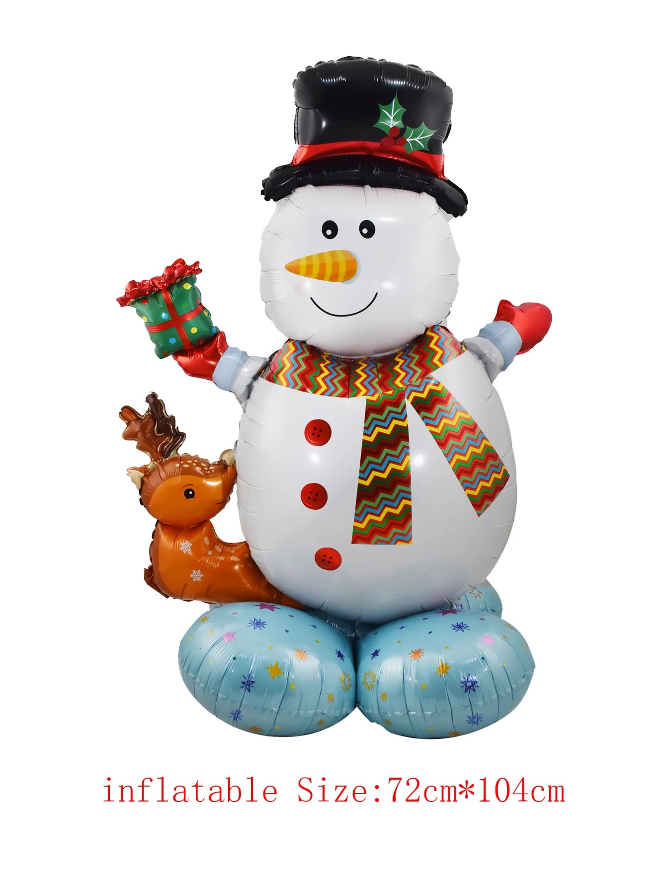 Large Christmas Balloon Set – Santa, Snowman & Elk Pedestal Decoration | Xmas Tree Party Display & New Year 2026 Decor