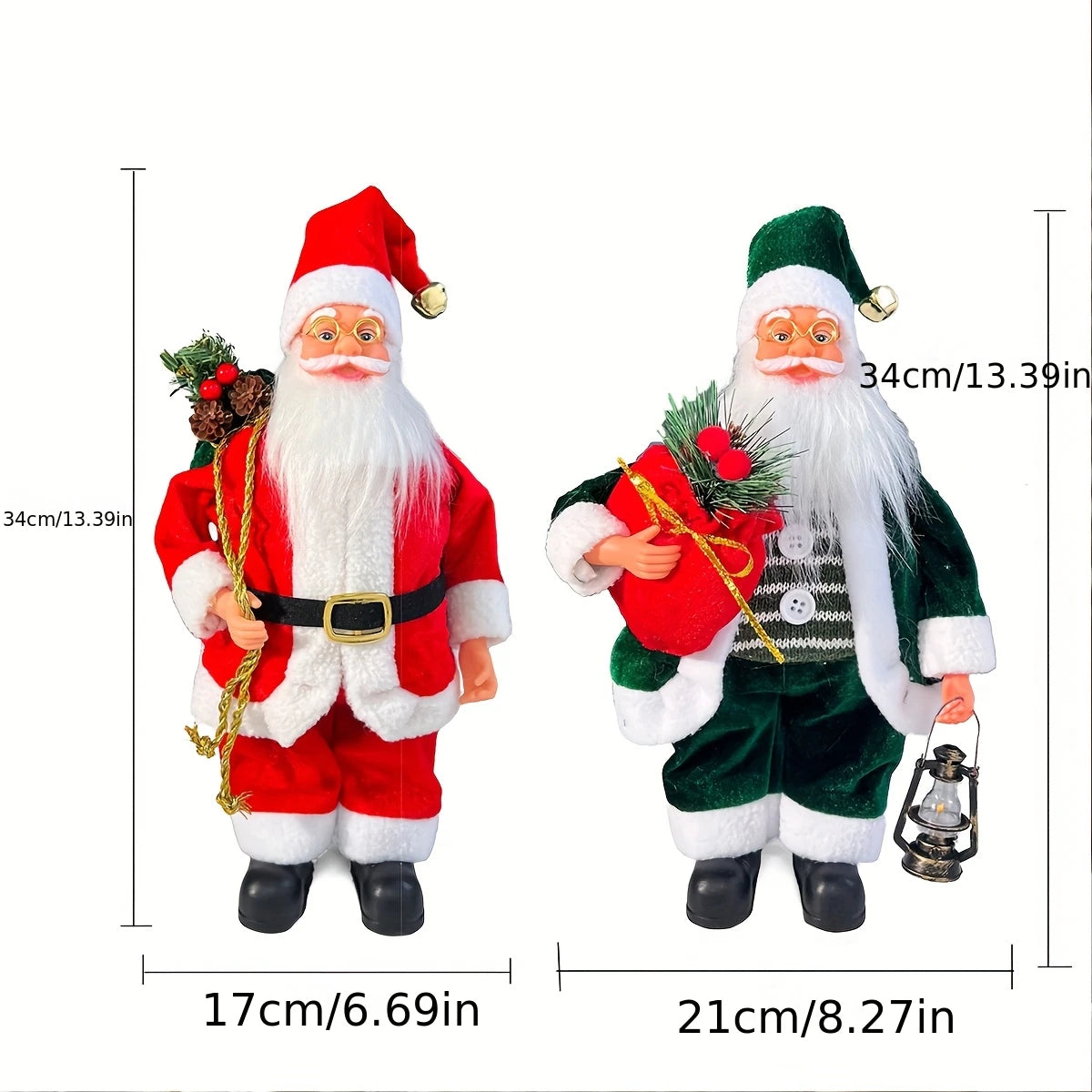 Polyester Santa Claus Figurines – Standing Christmas Dolls & Window Decorations 2025