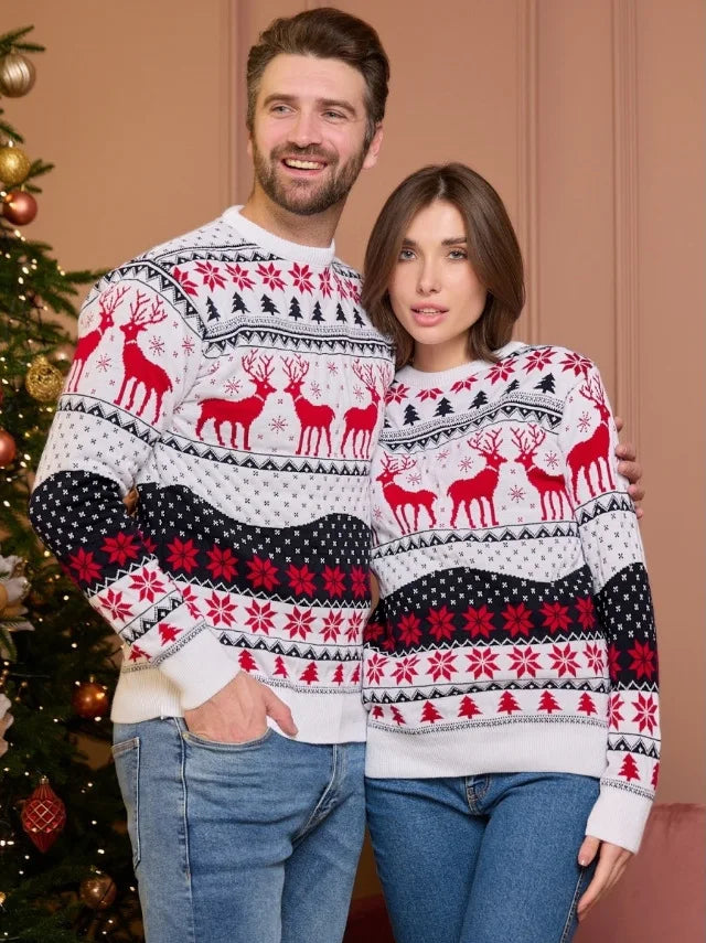 2025 New Family Matching Christmas Sweaters – Warm Knitted Pullover Jumpers for Women, Men & Kids