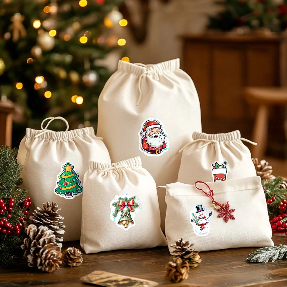 500pcs Laser Cartoon Christmas Stickers – Gift Wrapping Labels, Reward Stickers & Scrapbooking Supplies (1 Inch)