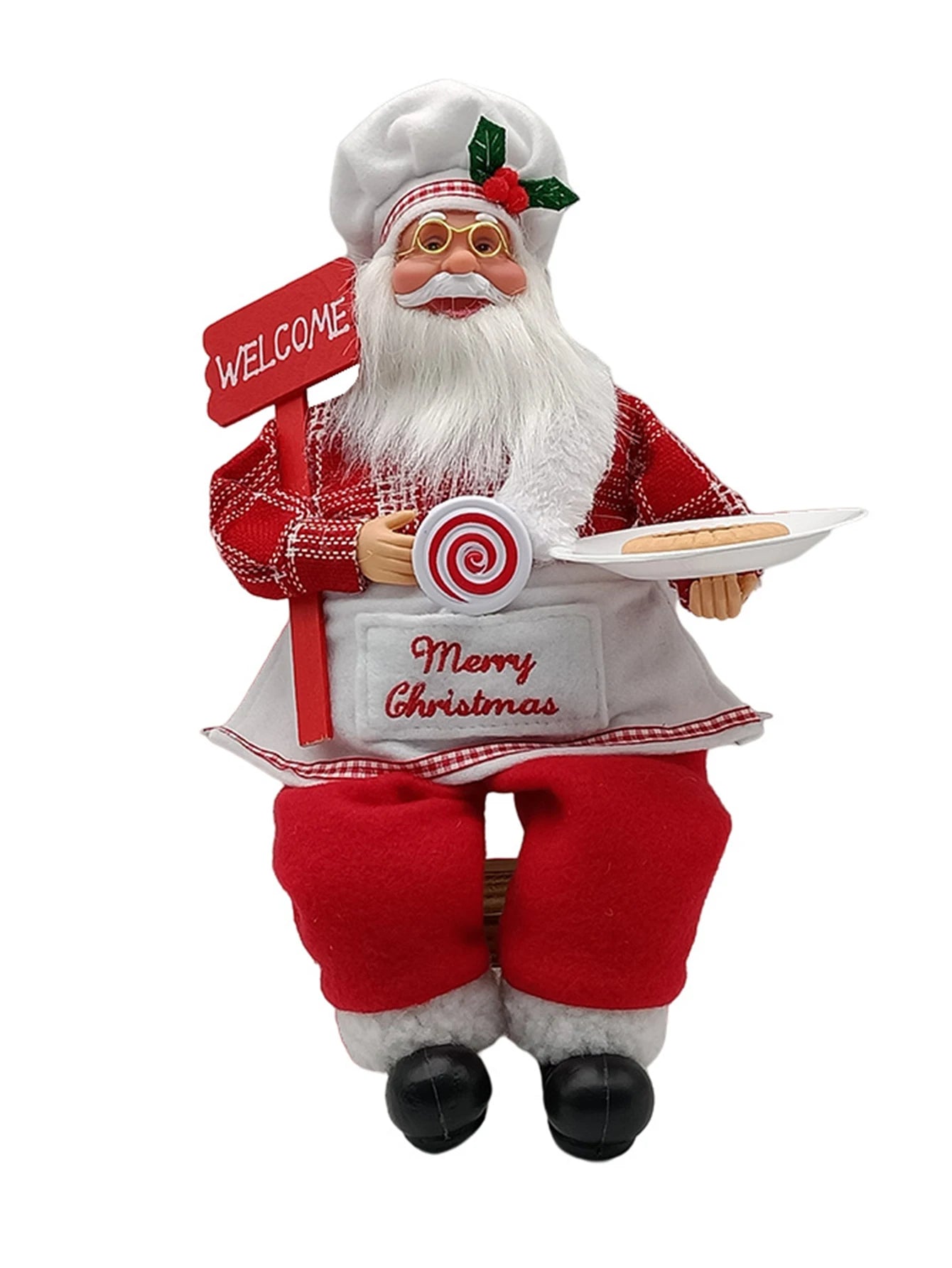 35cm Sitting Santa Claus Figurine – Cute Christmas Doll for Table, Fireplace & Home Decoration 2025