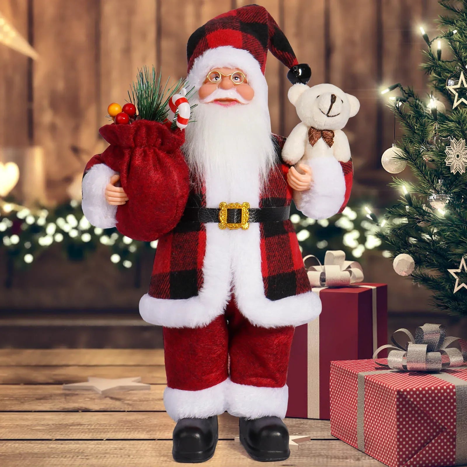 12-Inch Standing Santa Claus Figure – Christmas Window & Home Decoration 2025
