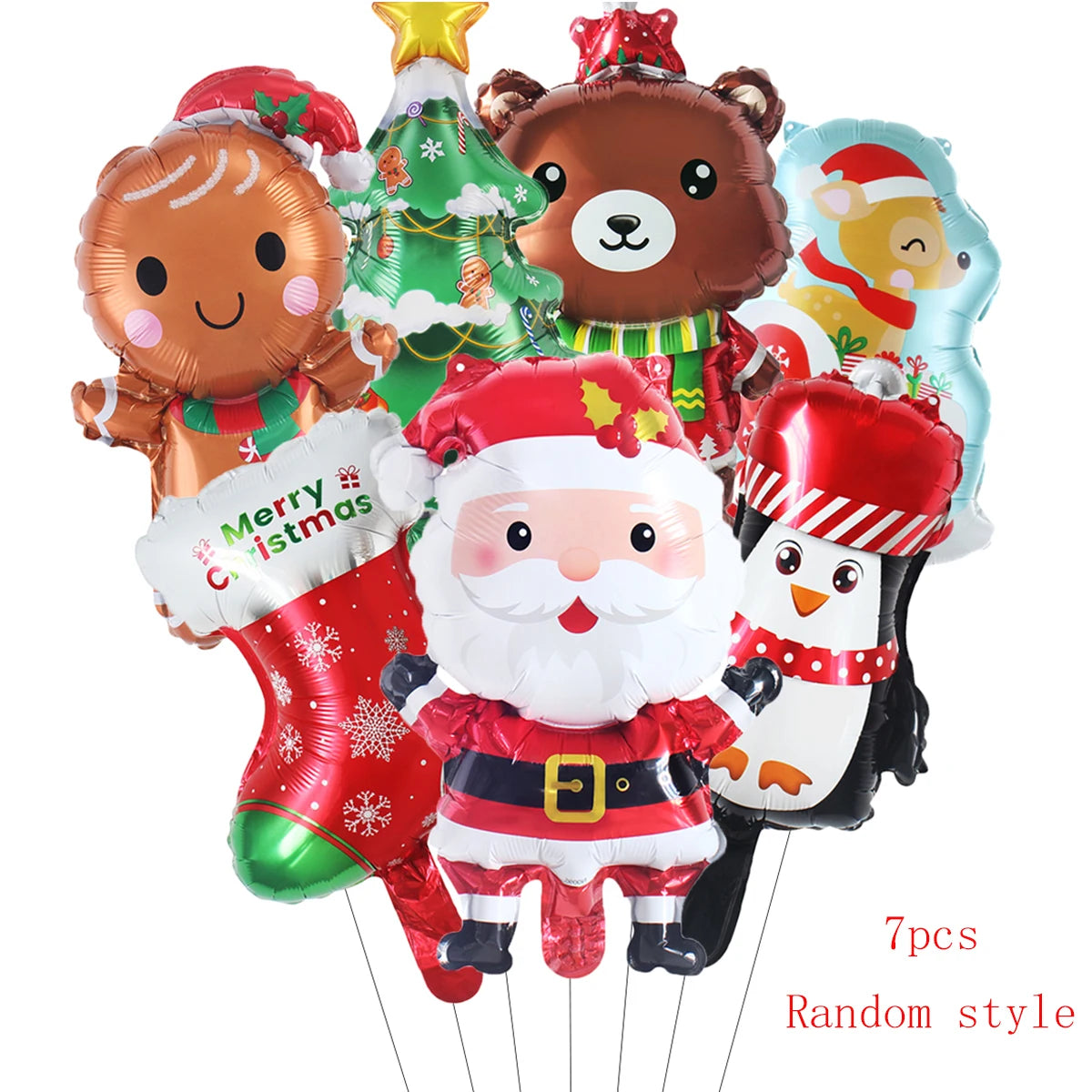 Large Christmas Balloon Set – Santa, Snowman & Elk Pedestal Decoration | Xmas Tree Party Display & New Year 2026 Decor
