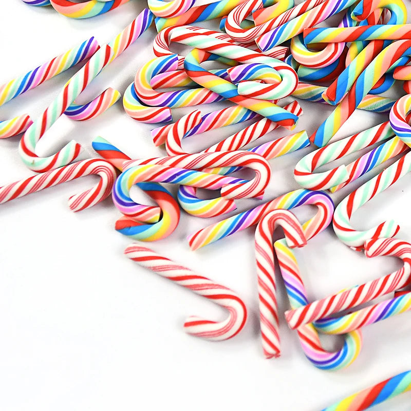 10/30/50pcs Mini Candy Cane Christmas Decorations – Red & White Resin Ornaments for DIY Crafts & Home Décor 2025