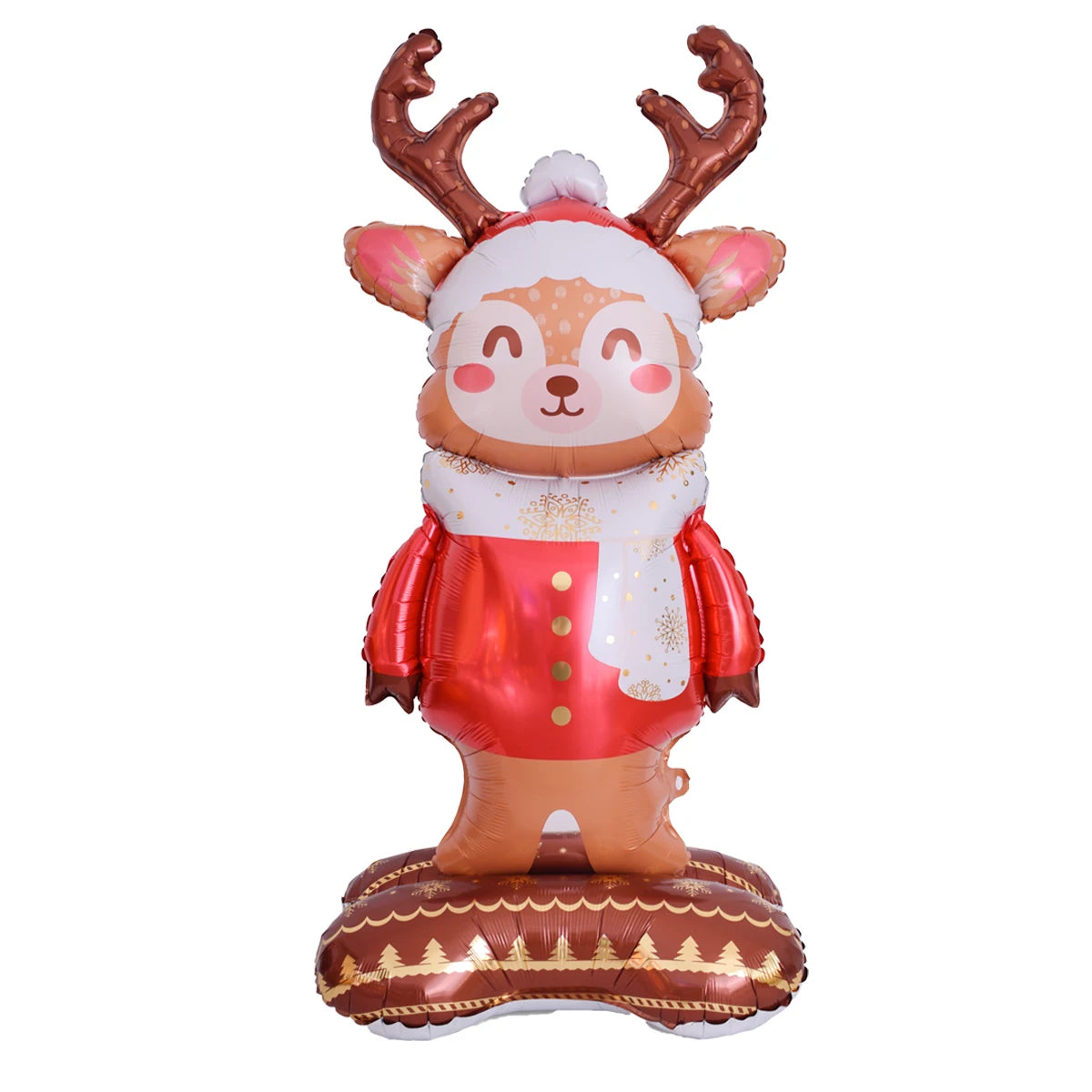 Large Christmas Balloon Set – Santa, Snowman & Elk Pedestal Decoration | Xmas Tree Party Display & New Year 2026 Decor