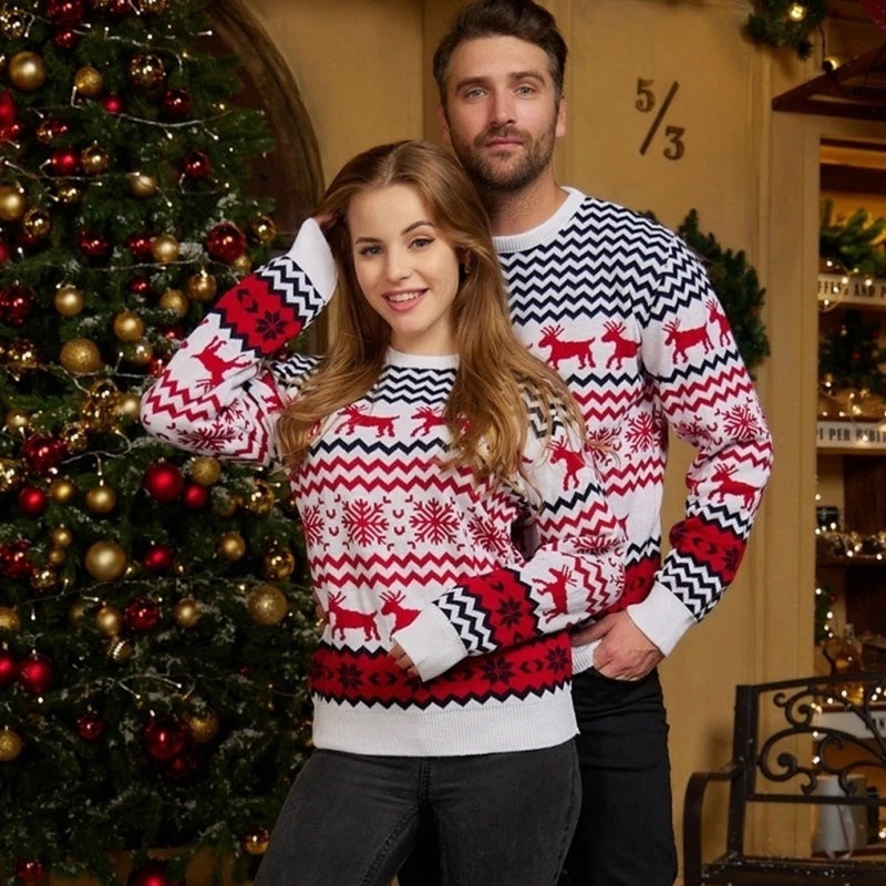 2025 New Family Matching Christmas Sweaters – Warm Knitted Pullover Jumpers for Women, Men & Kids