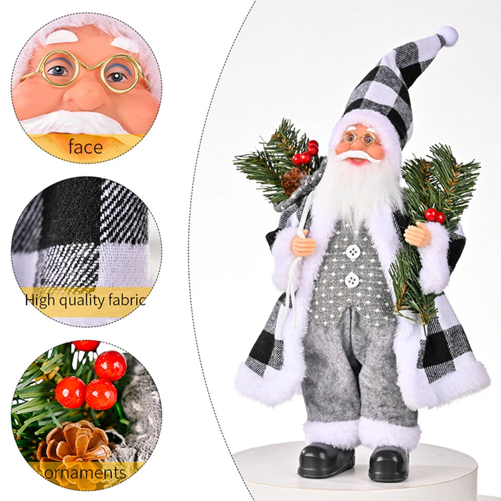 30cm Large Santa Claus Doll – Standing Christmas Figurine & Tree Ornament 2025 Home Decoration
