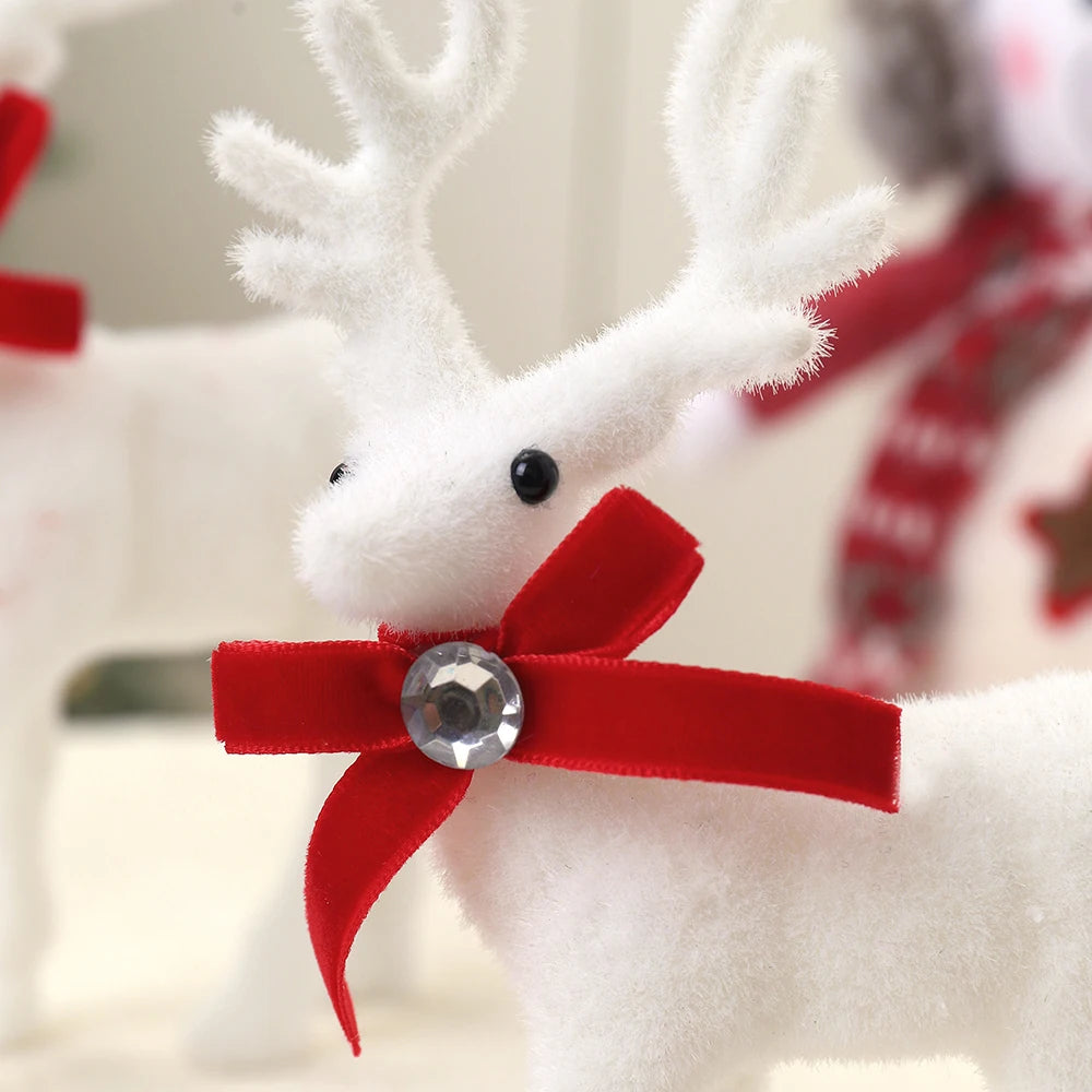 1/2 pcs White Elk Christmas Decoration – 16/21/26cm Reindeer Ornaments | Xmas Tree & Home Decor 2025 New Year Gift