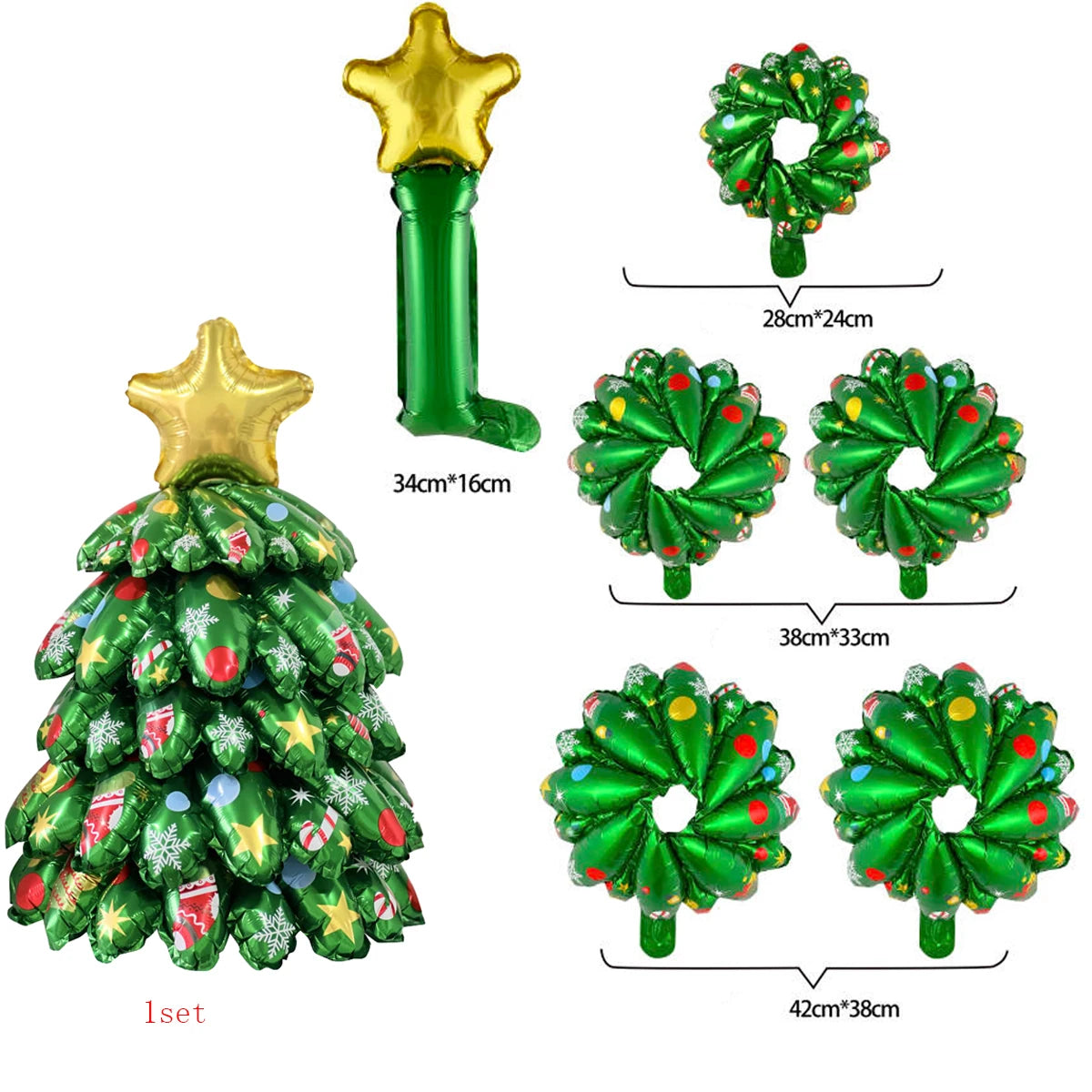 Large Christmas Balloon Set – Santa, Snowman & Elk Pedestal Decoration | Xmas Tree Party Display & New Year 2026 Decor