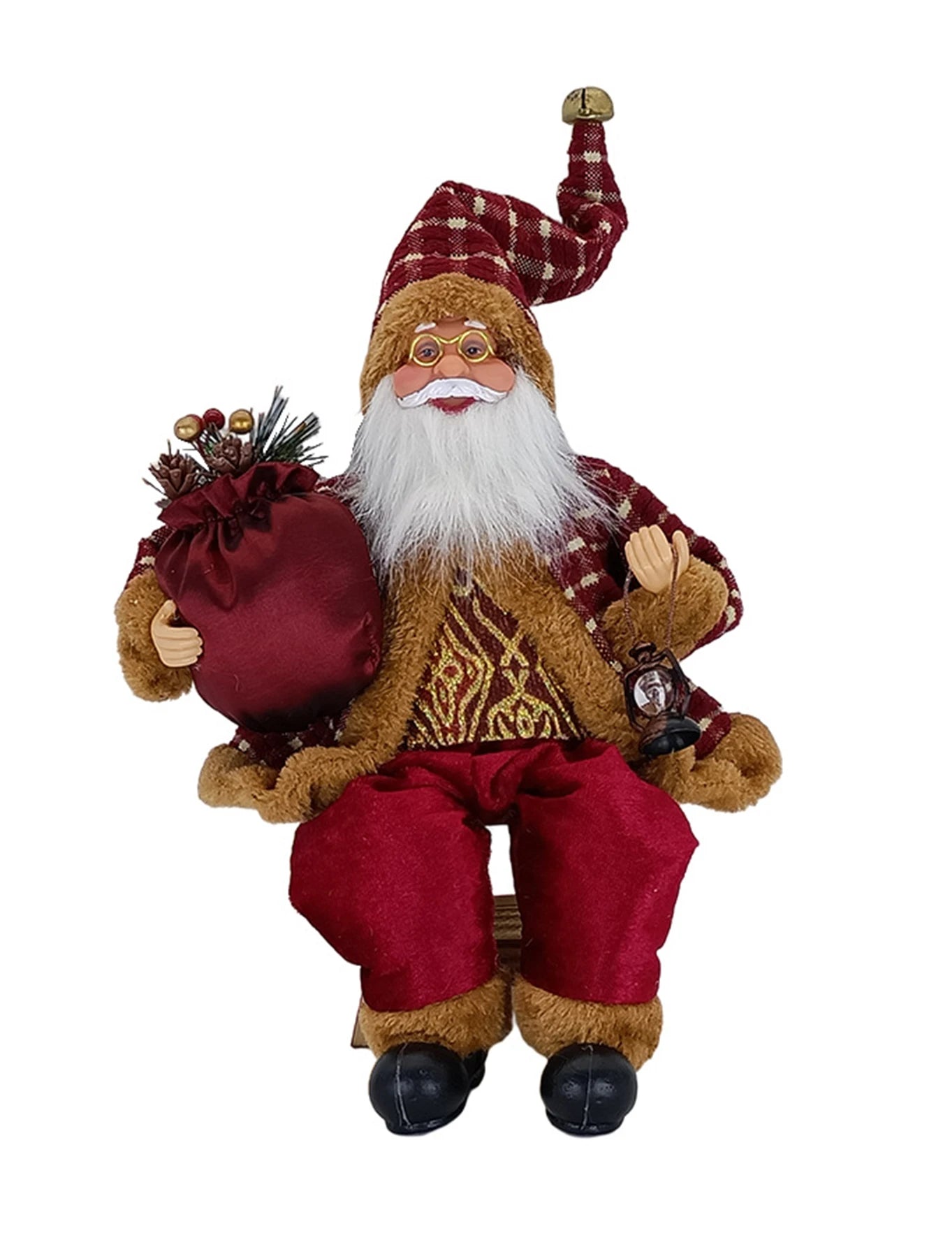 35cm Sitting Santa Claus Figurine – Cute Christmas Doll for Table, Fireplace & Home Decoration 2025