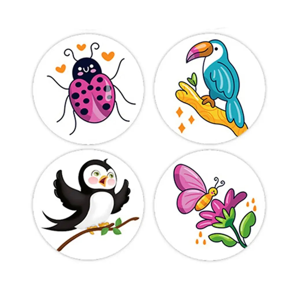 100–500pcs Cartoon Animal Reward Stickers – Teacher & Classroom Motivational Stickers for Kids