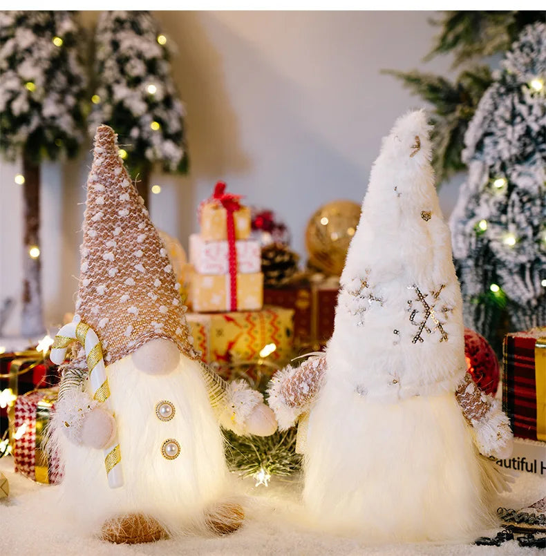 30cm Glowing Gnome Christmas Faceless Doll – LED Light Tree Decoration & Holiday Gift 2025