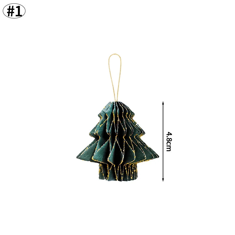 Christmas Tree Hanging Pendant – Cute Cardstock Ornaments | 2025 Xmas Home, Wall & Party Decorations New Year Decor