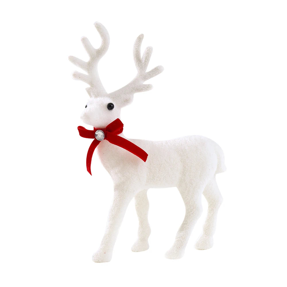 1/2 pcs White Elk Christmas Decoration – 16/21/26cm Reindeer Ornaments | Xmas Tree & Home Decor 2025 New Year Gift