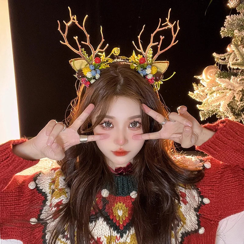 Christmas Luminous Hairpin & Headband – LED Deer Antler Hair Accessories | Xmas Party Gifts & New Year 2026 Decorations