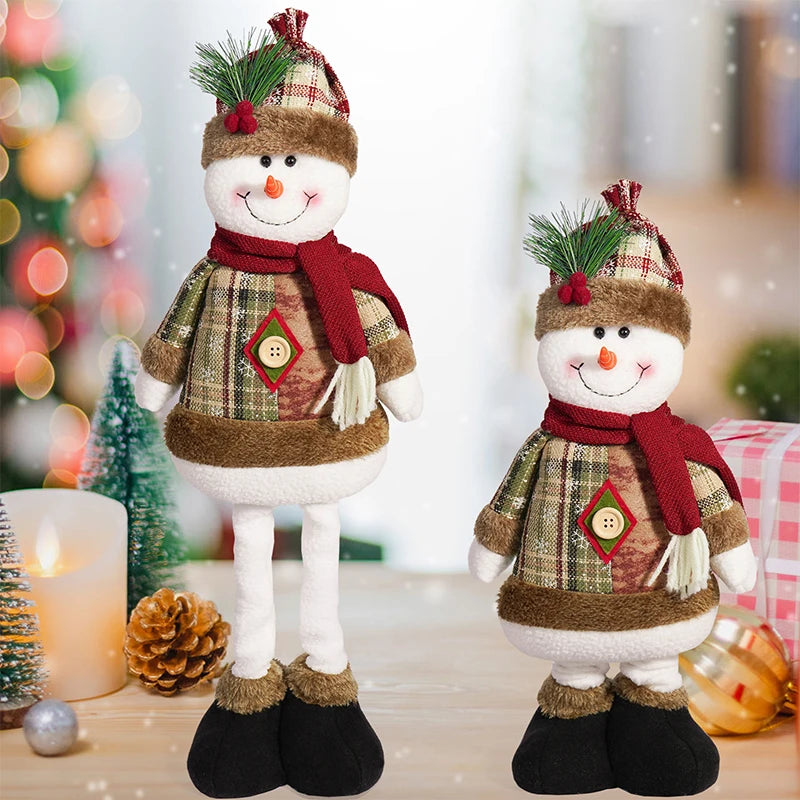 Christmas Standing Dolls – Santa Claus, Snowman & Reindeer Figurines | 2025 Holiday Home Decorations