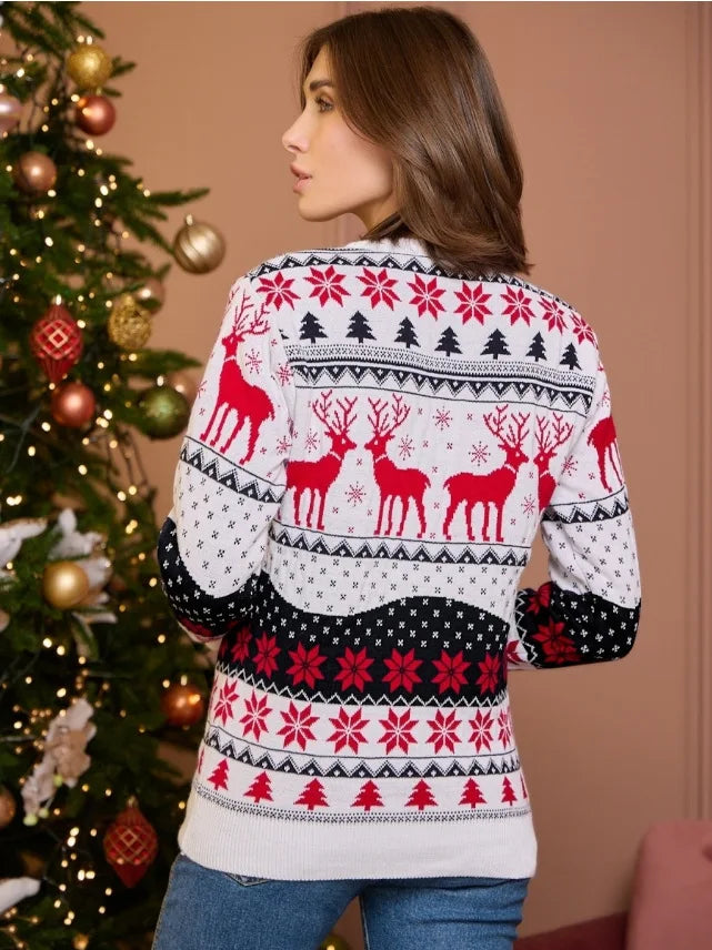 2025 New Family Matching Christmas Sweaters – Warm Knitted Pullover Jumpers for Women, Men & Kids