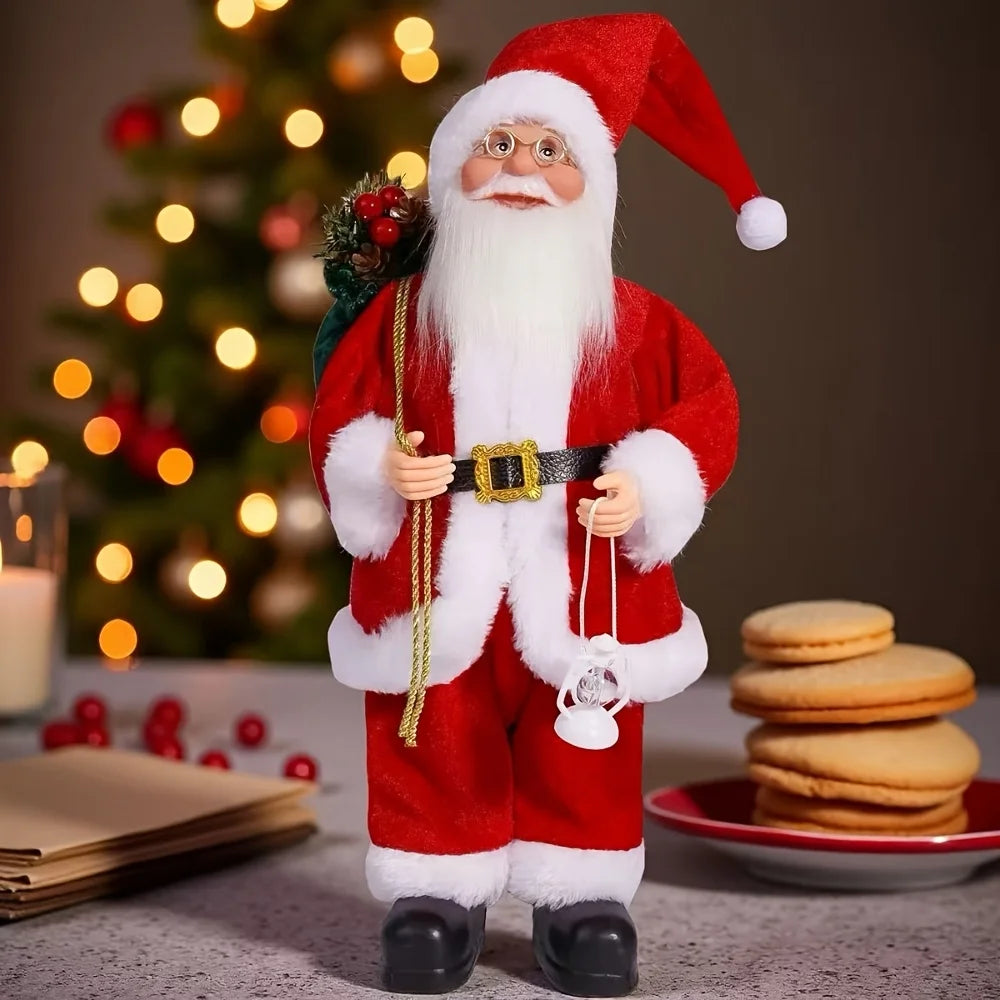 2/1 Piece Red Standing & Sitting Santa Claus Statue Ornaments – Dual Design Christmas Decorations 2025