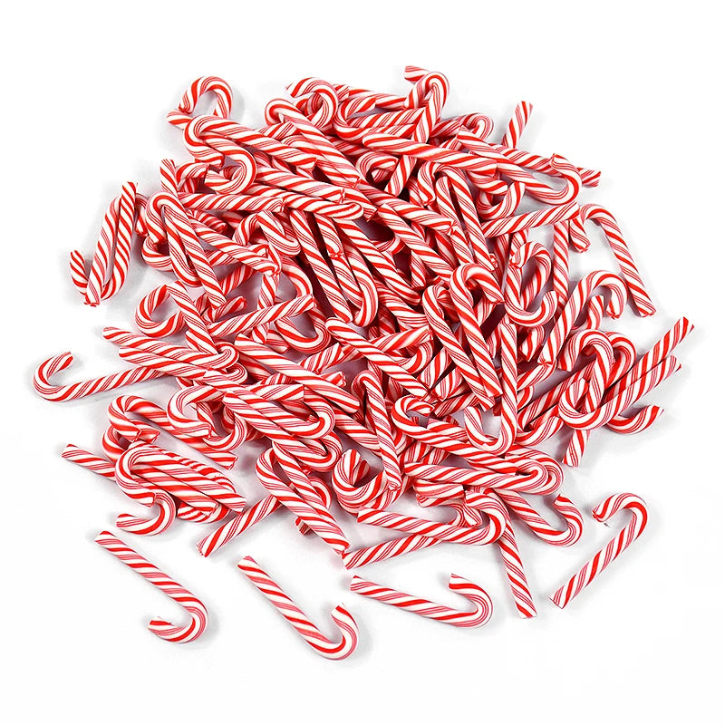 10/30/50pcs Mini Candy Cane Christmas Decorations – Red & White Resin Ornaments for DIY Crafts & Home Décor 2025