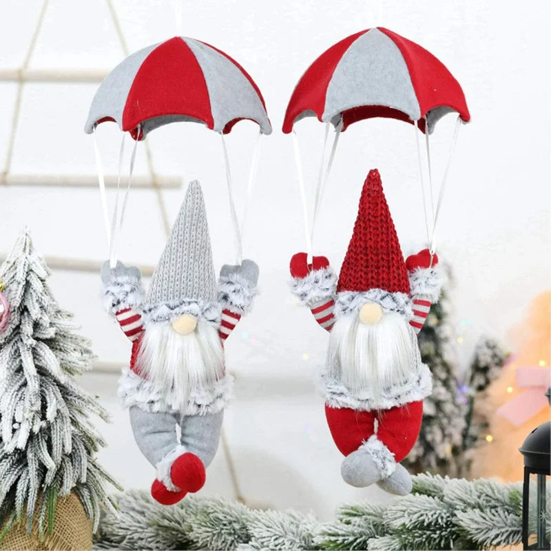 Santa Claus & Elf Hat Plush Christmas Decorations – Festive Wall & Tree Hanging Ornaments