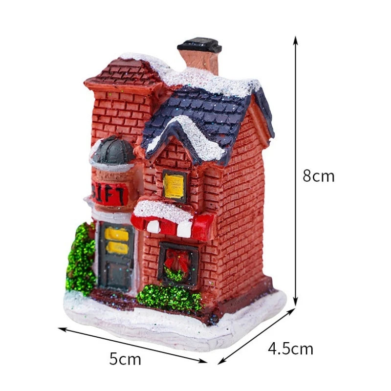 Christmas House Light Decorations – Resin Mini LED Ornaments with Battery | Kids Xmas Gift & Home Decor 2025