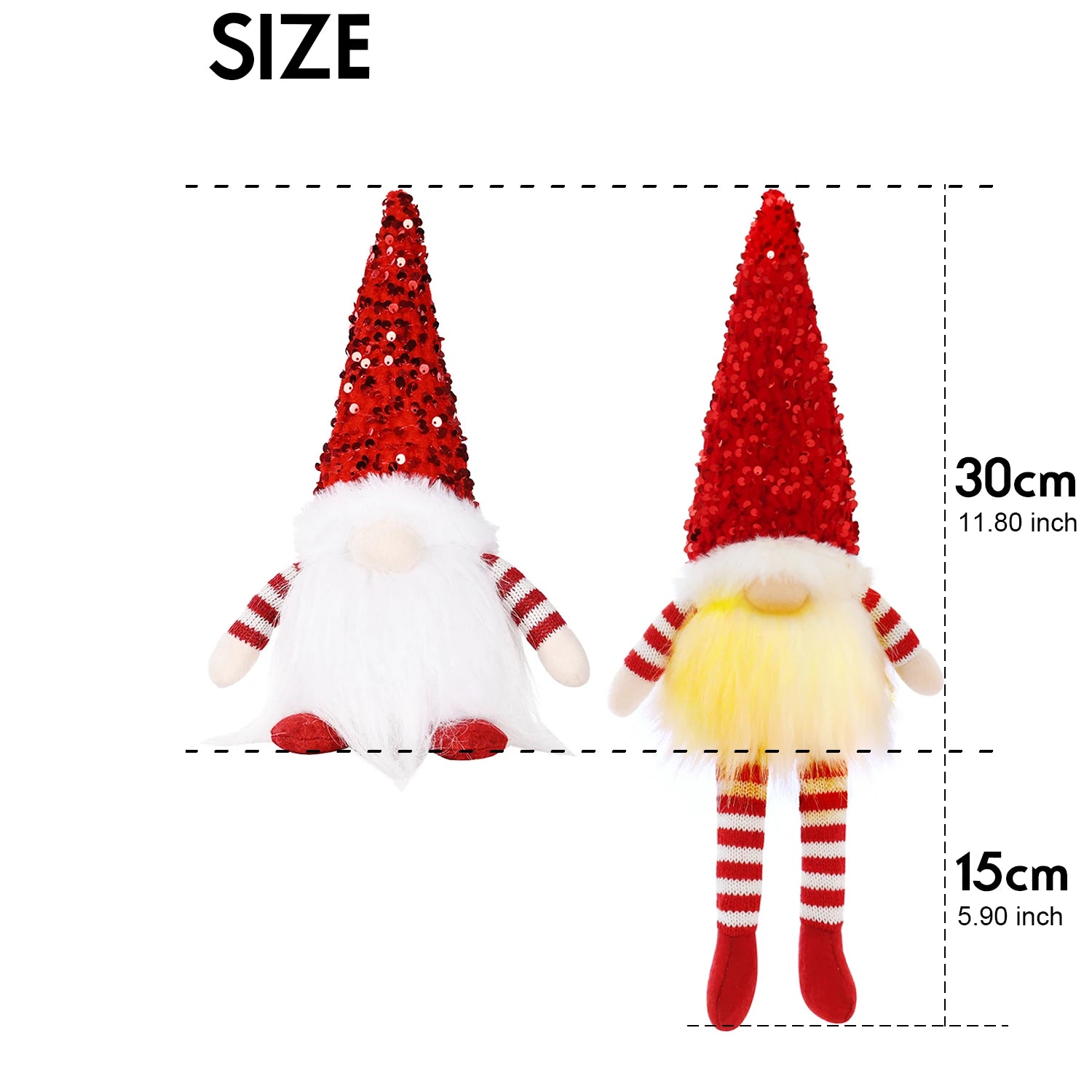 30cm Glowing Gnome Christmas Faceless Doll – LED Light Tree Decoration & Holiday Gift 2025
