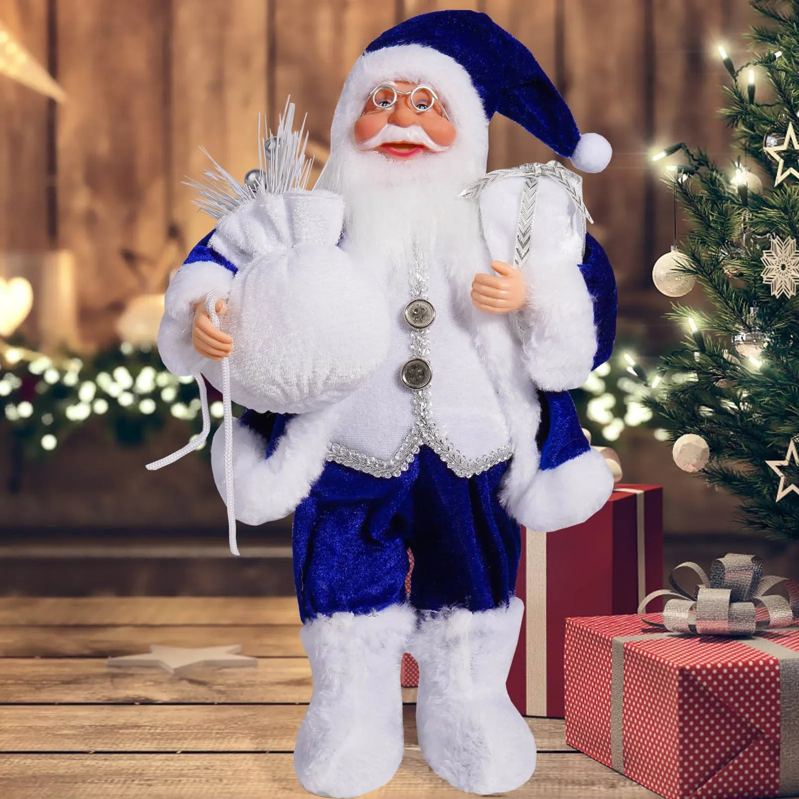 12-Inch Standing Santa Claus Figure – Christmas Window & Home Decoration 2025