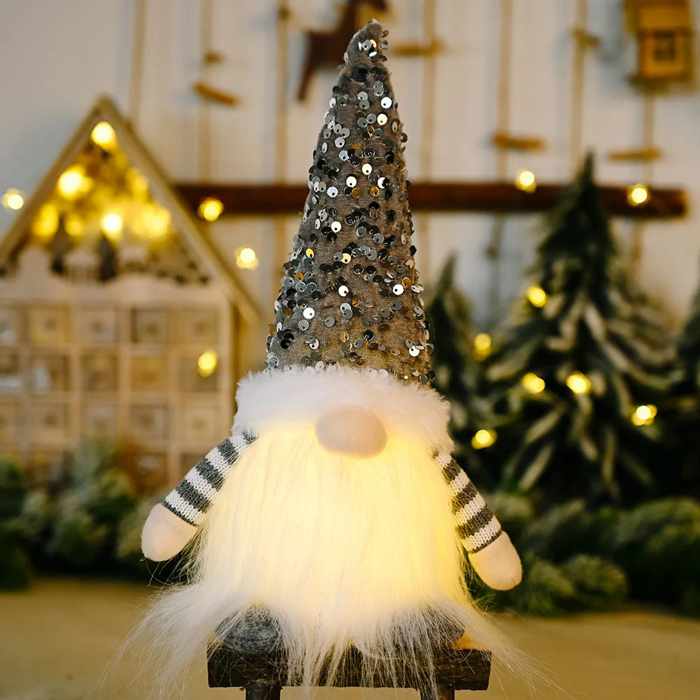30cm Glowing Gnome Christmas Faceless Doll – LED Light Tree Decoration & Holiday Gift 2025