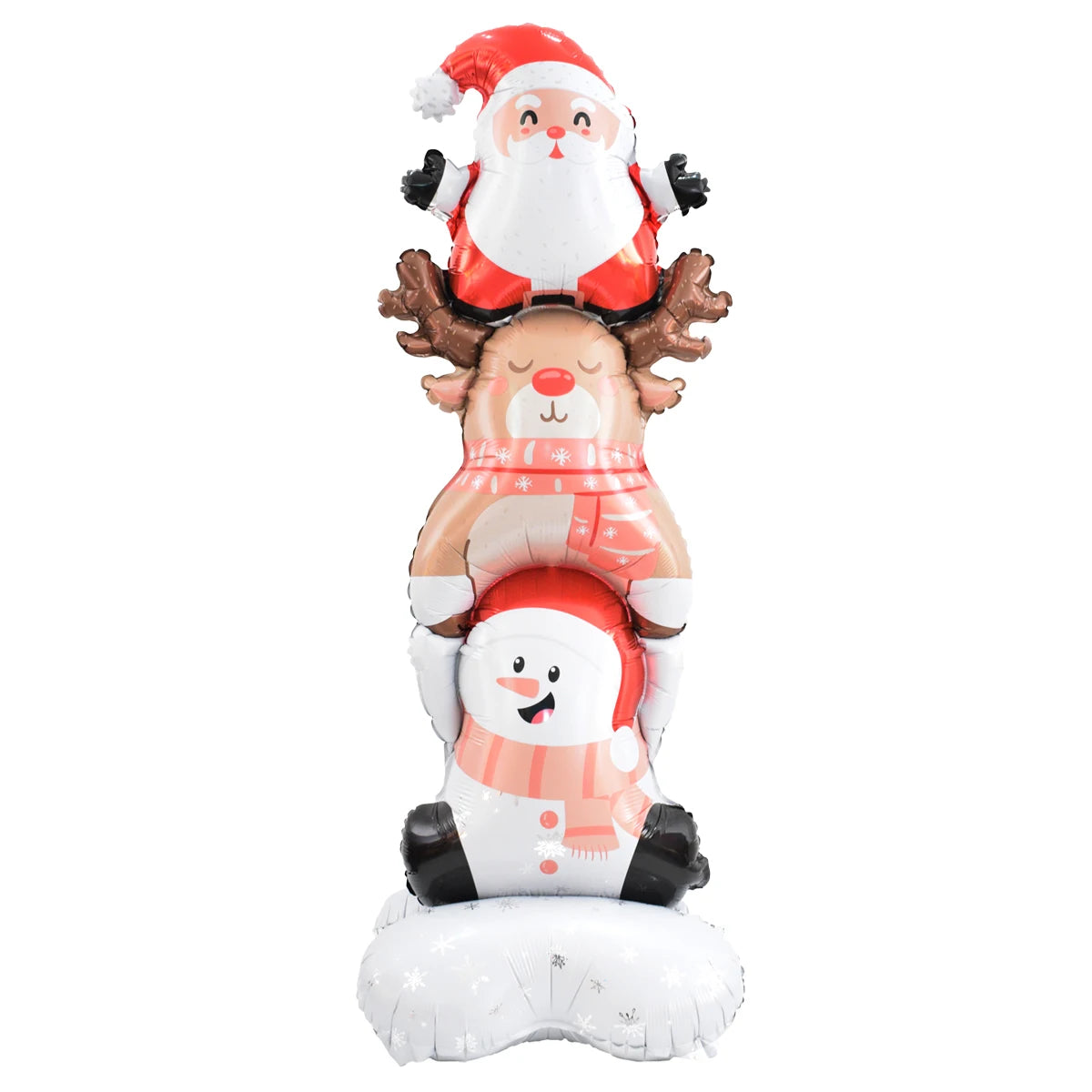 Large Christmas Balloon Set – Santa, Snowman & Elk Pedestal Decoration | Xmas Tree Party Display & New Year 2026 Decor