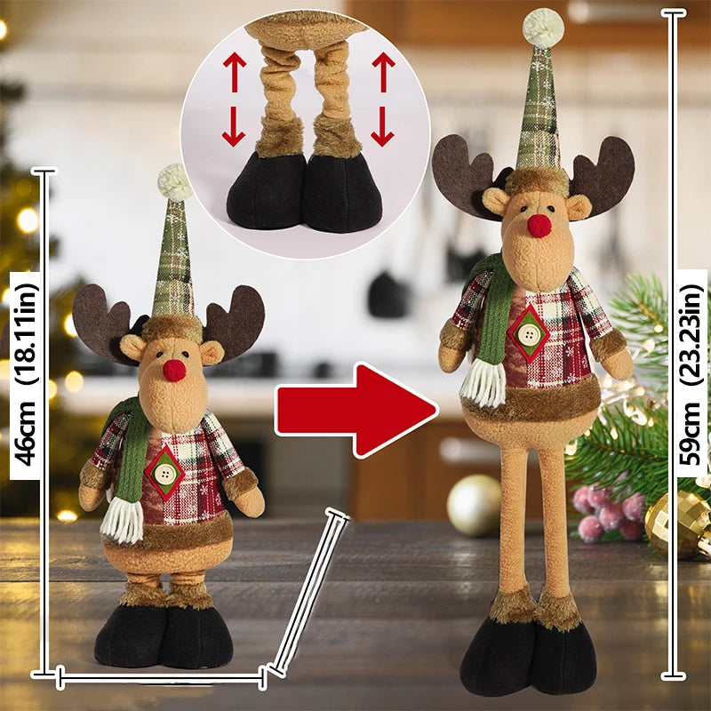 Christmas Standing Dolls – Santa Claus, Snowman & Reindeer Figurines | 2025 Holiday Home Decorations