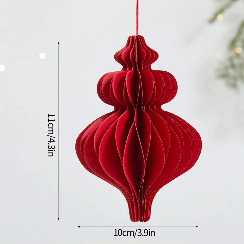 Christmas Tree Hanging Pendant – Cute Cardstock Ornaments | 2025 Xmas Home, Wall & Party Decorations New Year Decor