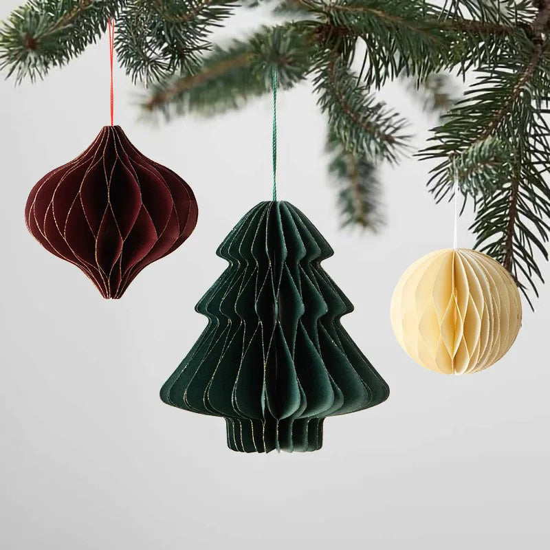 Christmas Tree Hanging Pendant – Cute Cardstock Ornaments | 2025 Xmas Home, Wall & Party Decorations New Year Decor
