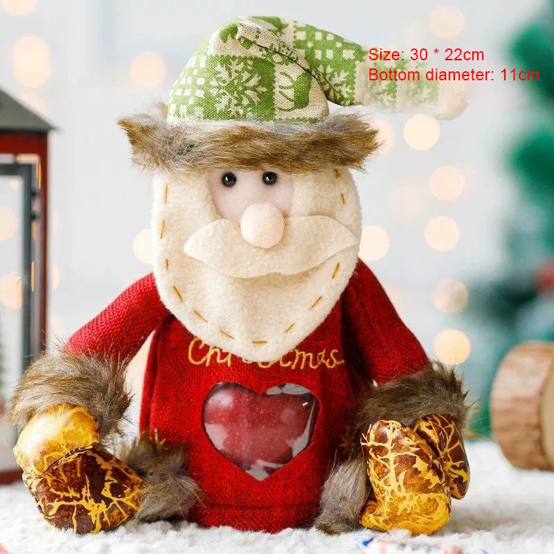 2026 Christmas Apple Gift Bag – Ping An Fruit & Candy Packaging | Snowman Santa Polyester Bag for Kids & Elderly Gifts