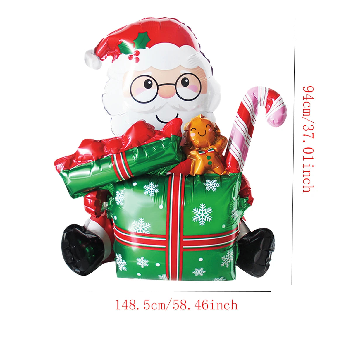 Large Christmas Balloon Set – Santa, Snowman & Elk Pedestal Decoration | Xmas Tree Party Display & New Year 2026 Decor