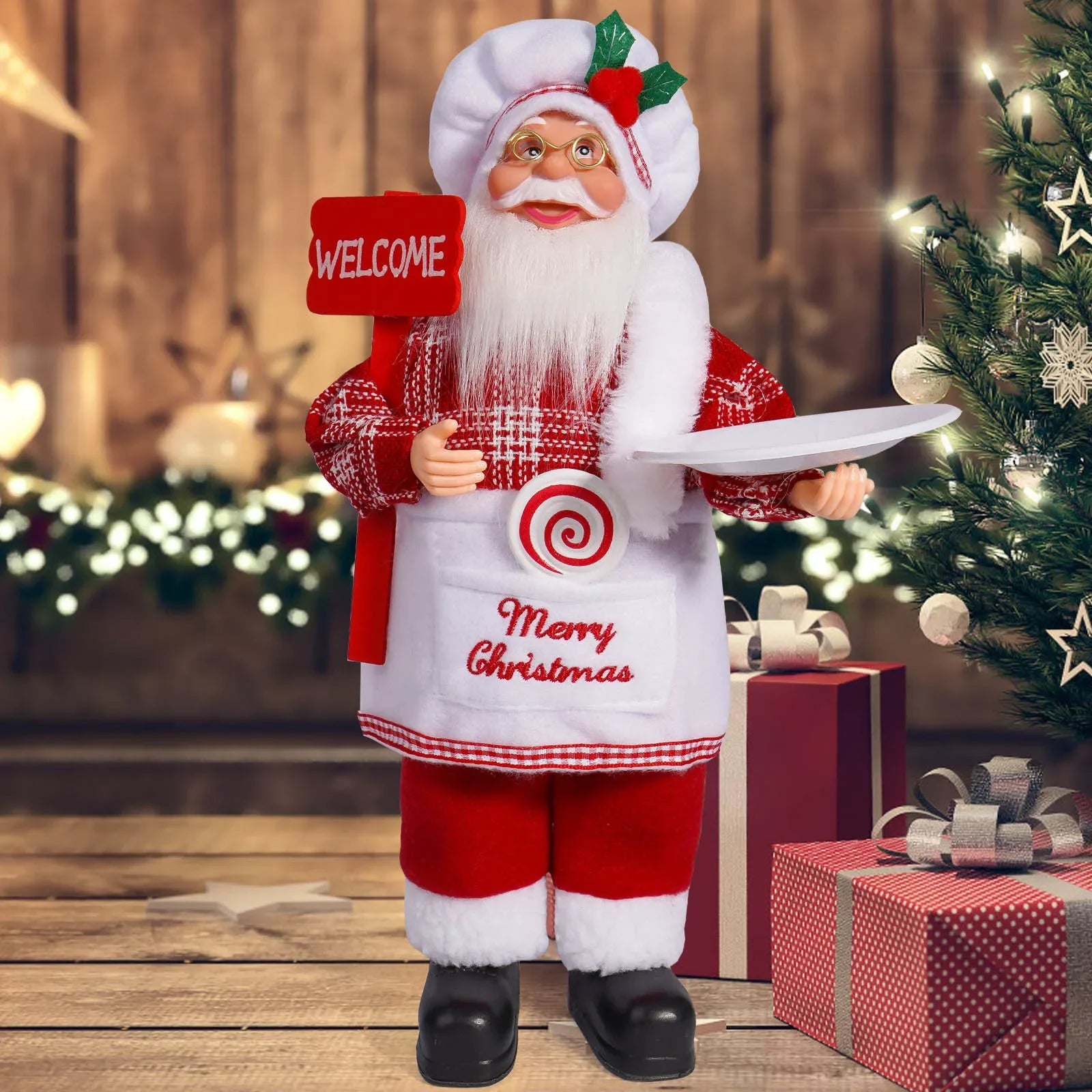 12-Inch Standing Santa Claus Figure – Christmas Window & Home Decoration 2025