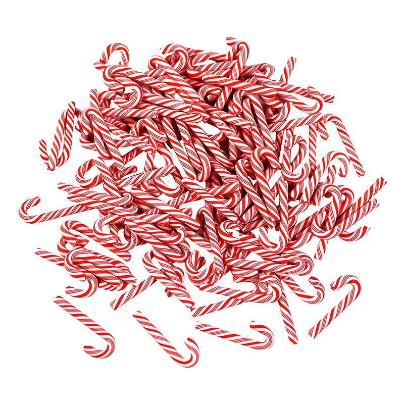 10/30/50pcs Mini Candy Cane Christmas Decorations – Red & White Resin Ornaments for DIY Crafts & Home Décor 2025