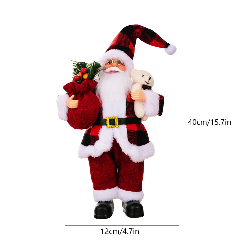 30cm Large Santa Claus Doll – Standing Christmas Figurine & Tree Ornament 2025 Home Decoration