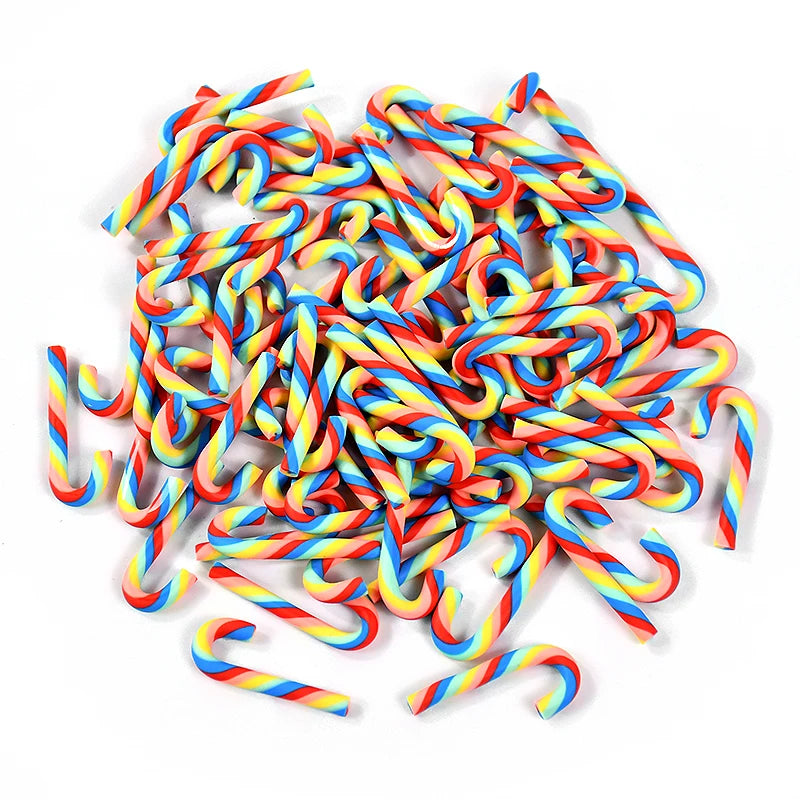 10/30/50pcs Mini Candy Cane Christmas Decorations – Red & White Resin Ornaments for DIY Crafts & Home Décor 2025