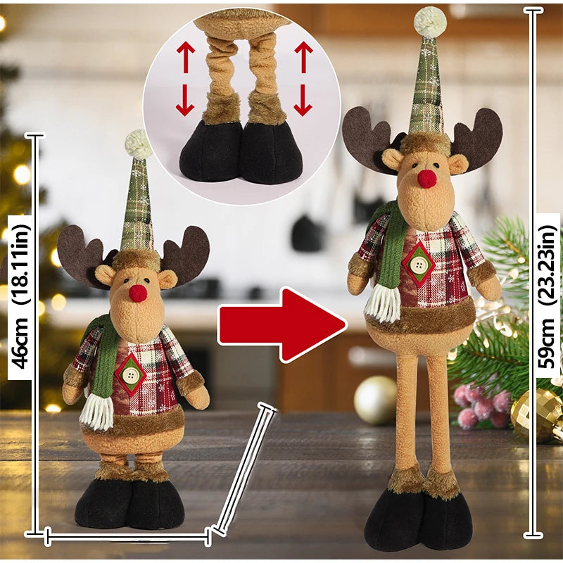 Christmas Standing Dolls – Santa Claus, Snowman & Reindeer Figurines | 2025 Holiday Home Decorations