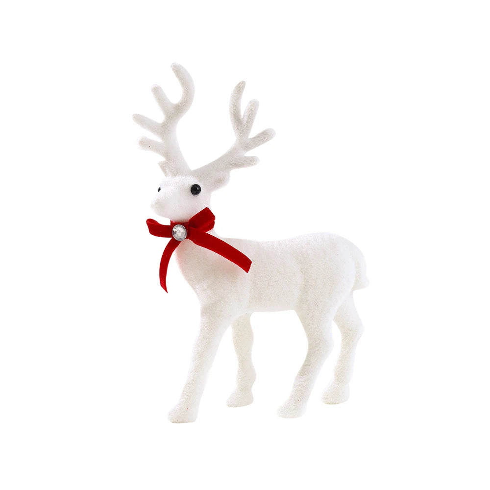 1/2 pcs White Elk Christmas Decoration – 16/21/26cm Reindeer Ornaments | Xmas Tree & Home Decor 2025 New Year Gift