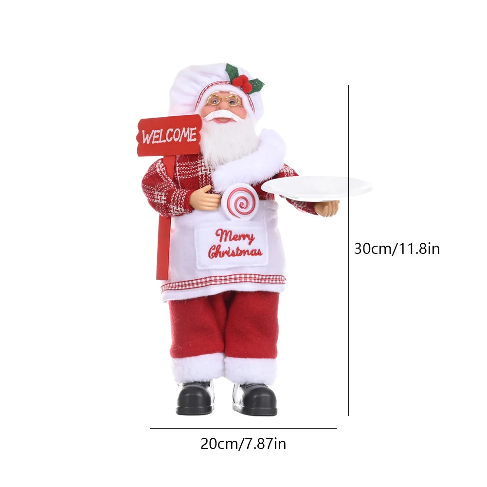 30cm Large Santa Claus Doll – Standing Christmas Figurine & Tree Ornament 2025 Home Decoration