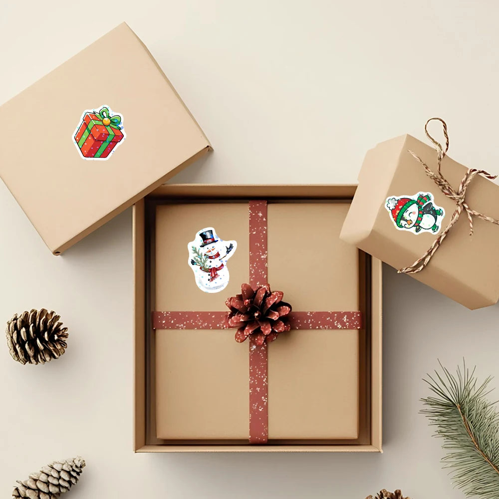 500pcs Laser Cartoon Christmas Stickers – Gift Wrapping Labels, Reward Stickers & Scrapbooking Supplies (1 Inch)