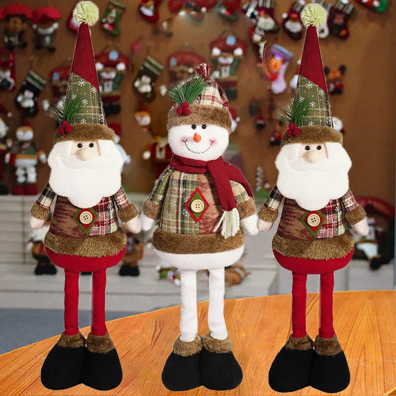 Christmas Standing Dolls – Santa Claus, Snowman & Reindeer Figurines | 2025 Holiday Home Decorations