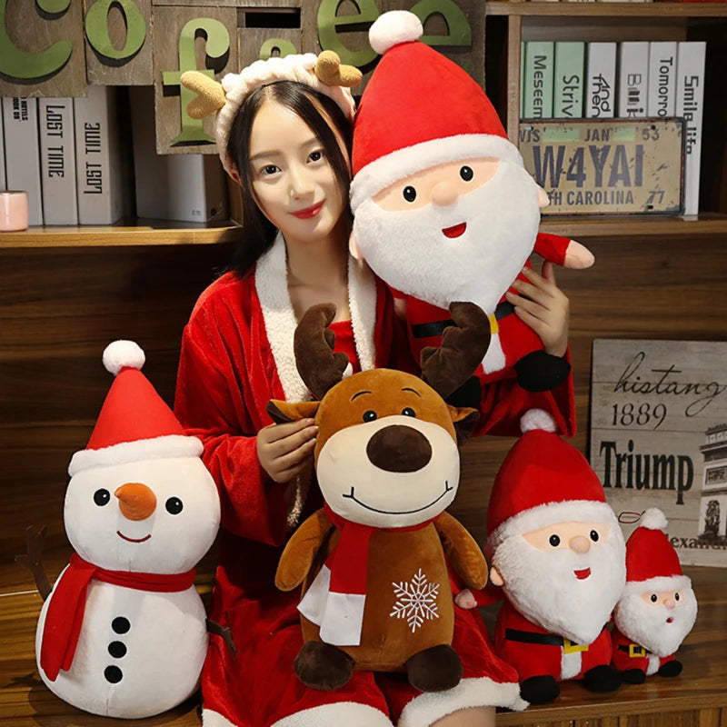 Christmas Santa Claus & Snowman Plush Dolls – 23cm / 40cm Holiday Decorations & Gifts 2025