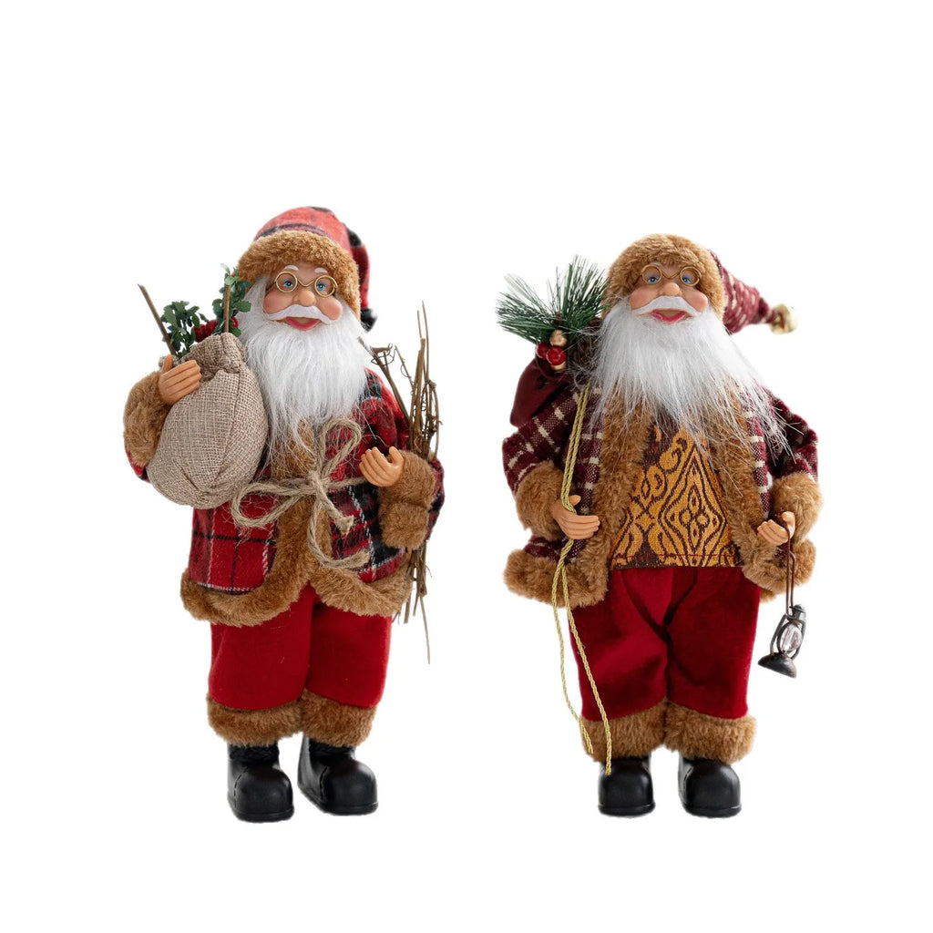 30cm Santa Claus Figurine with Christmas Backpack – Creative Standing Old Man Doll Ornament 2025