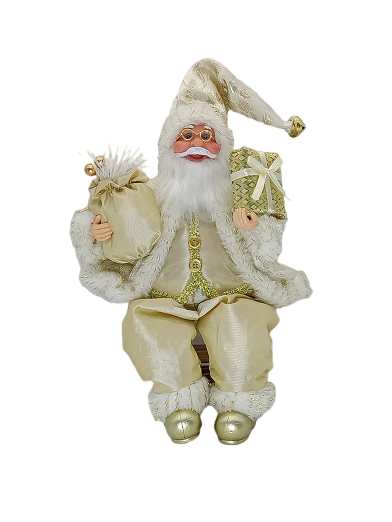 35cm Sitting Santa Claus Figurine – Cute Christmas Doll for Table, Fireplace & Home Decoration 2025