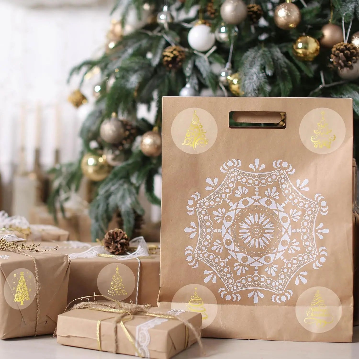 500pcs Clear “Merry Christmas” Stickers – Transparent Self-Adhesive Labels for Gifts, Cards & Scrapbooking (1 inch / 2.5cm)