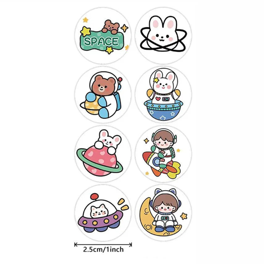 100–500pcs Cartoon Animal Reward Stickers – Teacher & Classroom Motivational Stickers for Kids
