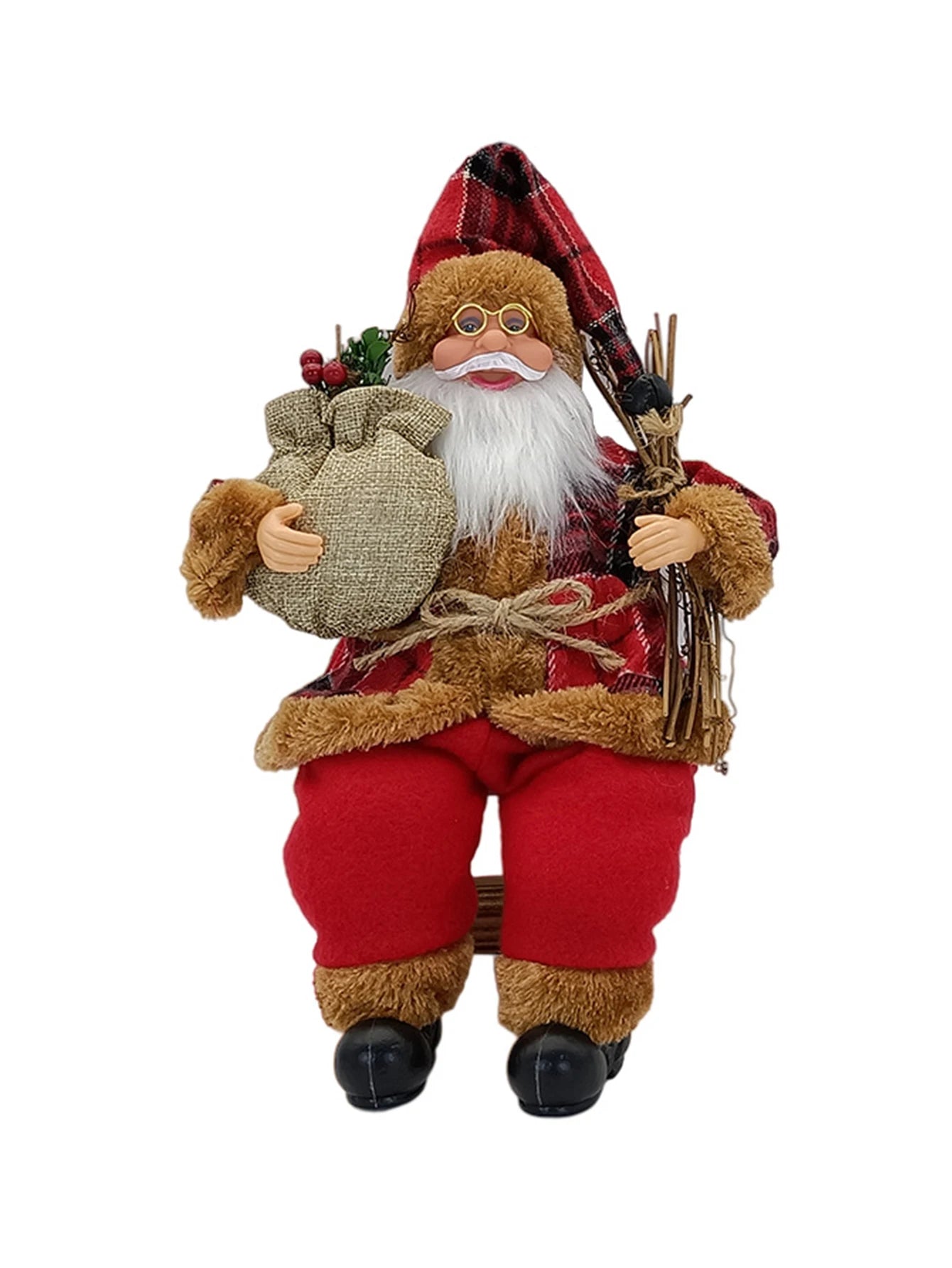 35cm Sitting Santa Claus Figurine – Cute Christmas Doll for Table, Fireplace & Home Decoration 2025
